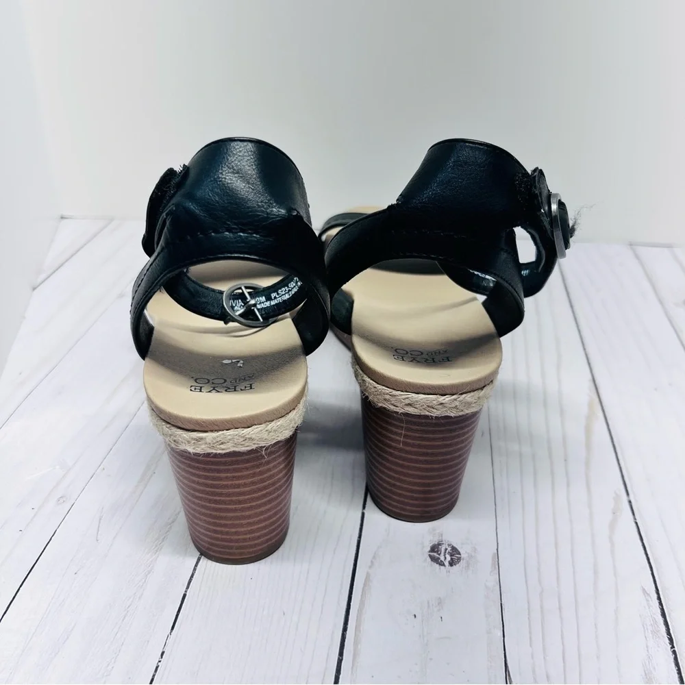 FRYE AND CO. New without Box Livia Black and Tan Wedge Sandals Size 10M
